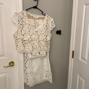White Lace Maxi Skirt Set